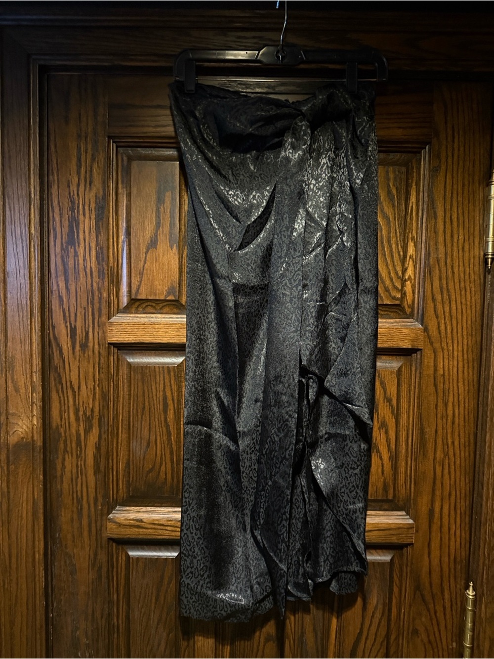VENUS Black Jacquard Ruffle Wrap Midi Skirt Size 4
